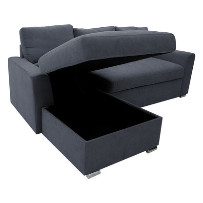 Corner-sofa bed right corner Belle fabric anthracite236x164x88cm