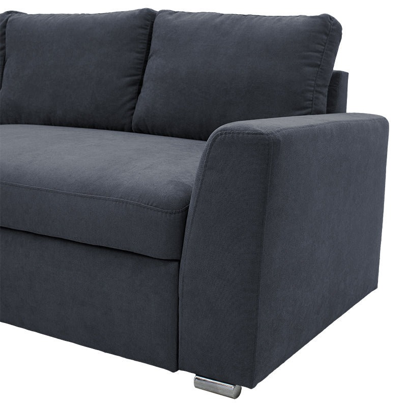 Corner-sofa bed right corner Belle fabric anthracite236x164x88cm