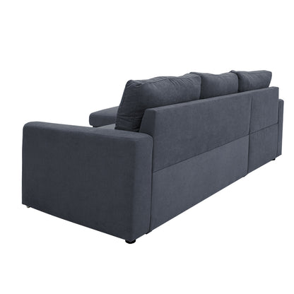 Corner-sofa bed right corner Belle fabric anthracite236x164x88cm