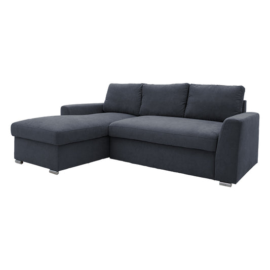 Corner-sofa bed right corner Belle pakoworld fabric anthracite236x164x88cm