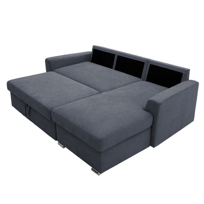 Corner sofa-bed left corner Belle fabric anthracite 236x164x88cm