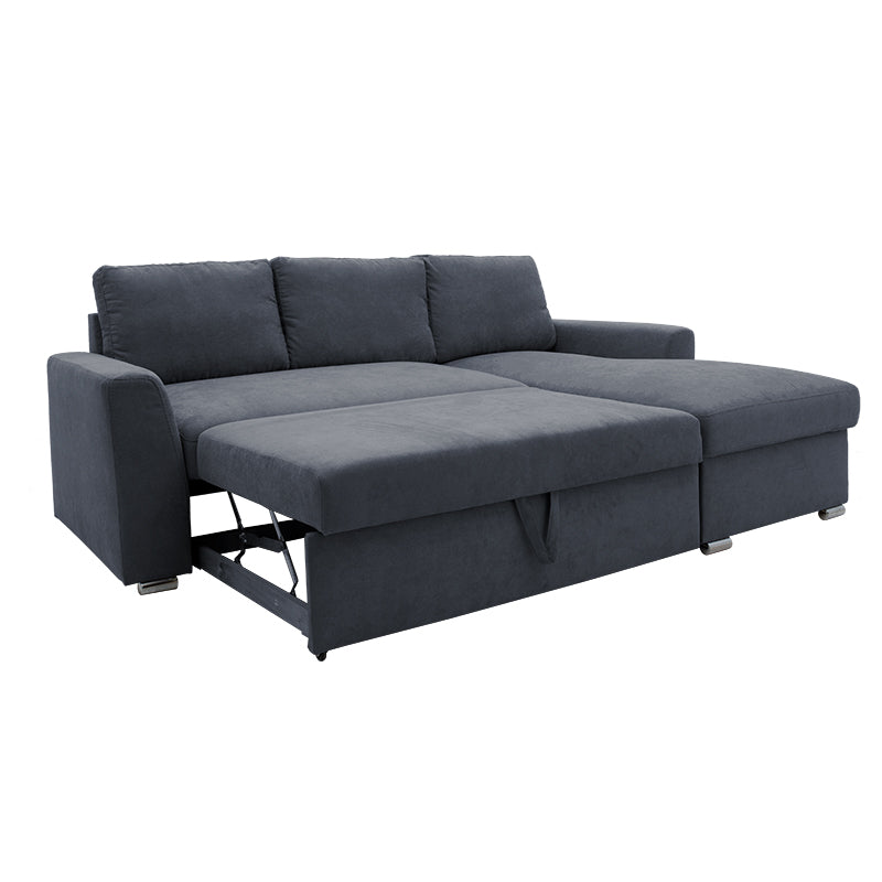 Corner sofa-bed left corner Belle fabric anthracite 236x164x88cm