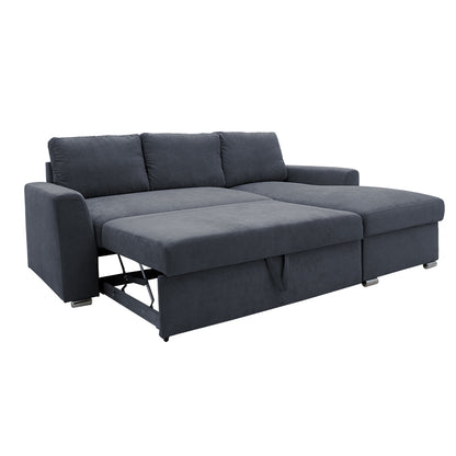 Corner sofa-bed left corner Belle fabric anthracite 236x164x88cm