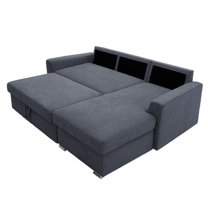 Corner sofa-bed left corner Belle pakoworld fabric anthracite 236x164x88cm