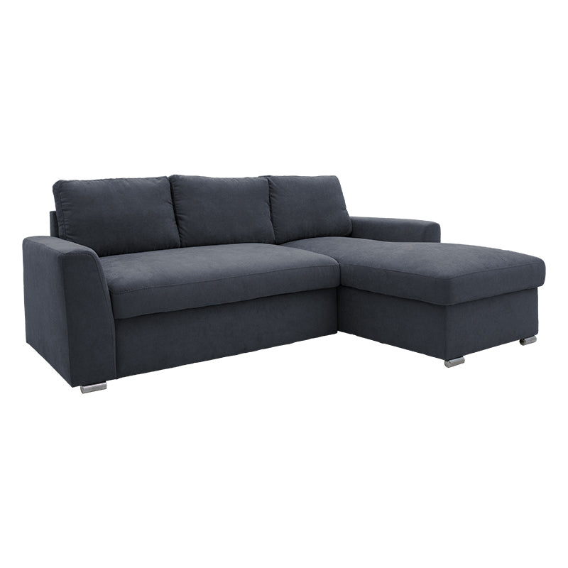 Corner sofa-bed left corner Belle fabric anthracite 236x164x88cm