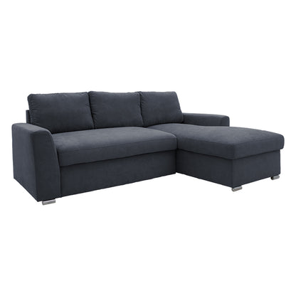 Corner sofa-bed left corner Belle fabric anthracite 236x164x88cm