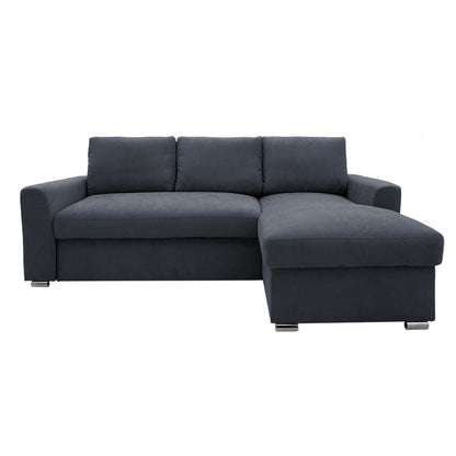 Corner sofa-bed left corner Belle fabric anthracite 236x164x88cm