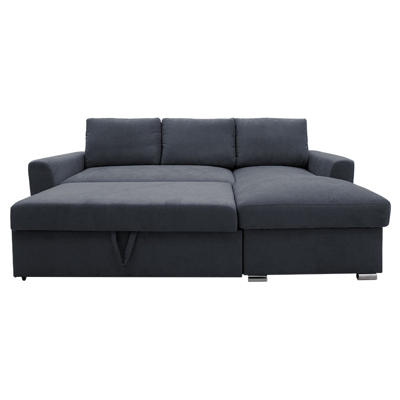 Corner sofa-bed left corner Belle fabric anthracite 236x164x88cm