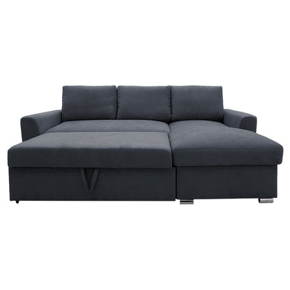 Corner sofa-bed left corner Belle fabric anthracite 236x164x88cm