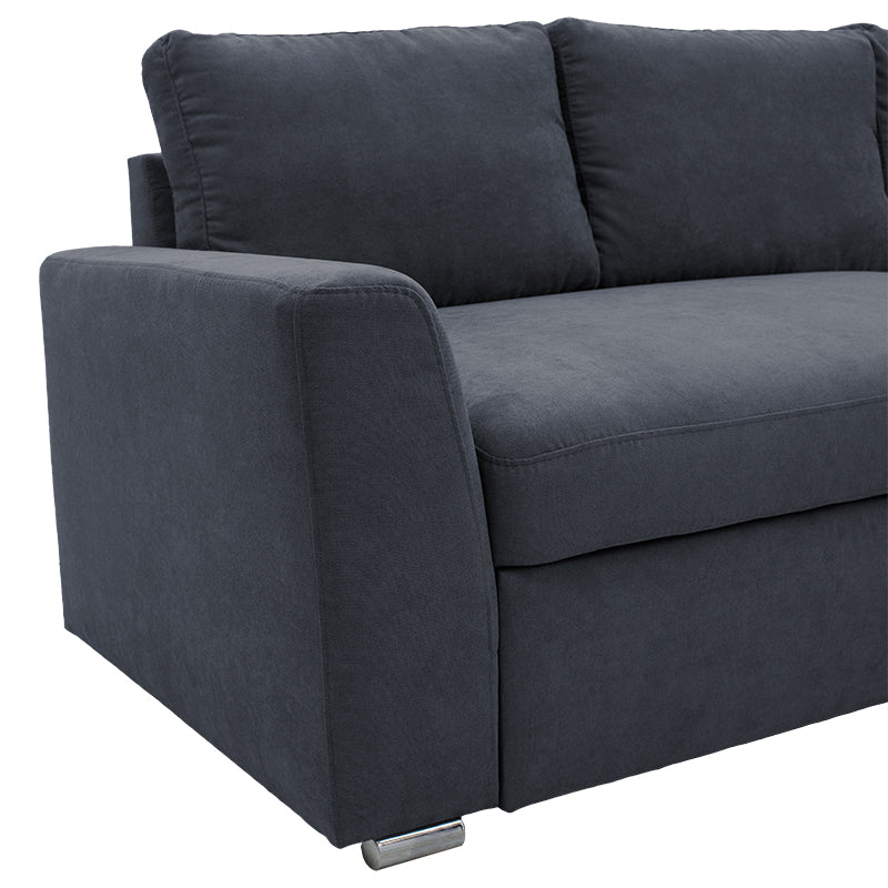 Corner sofa-bed left corner Belle fabric anthracite 236x164x88cm