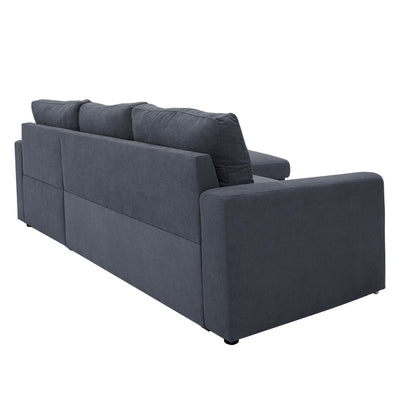 Corner sofa-bed left corner Belle fabric anthracite 236x164x88cm