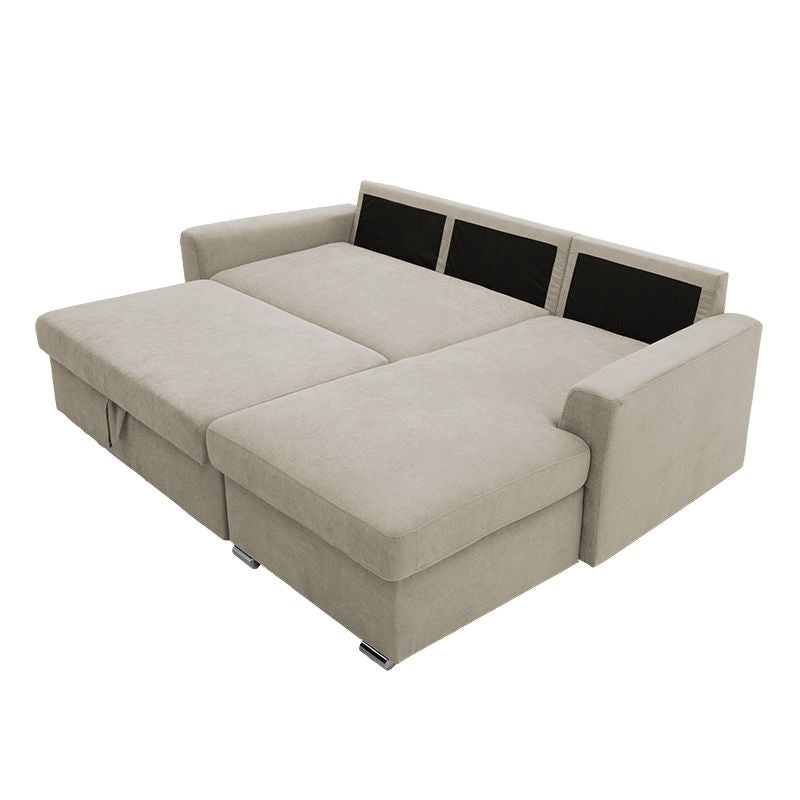 Corner sofa-bed left corner Belle pakoworld beige 236x164x88cm