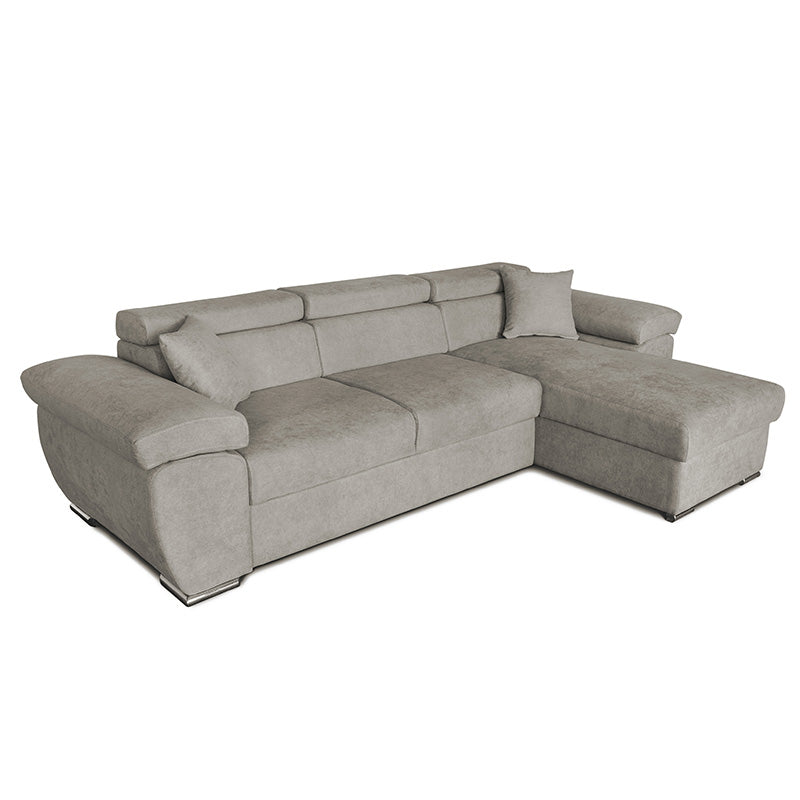 Corner sofa-bed reversible Comy pakoworld beige-brown 286x160x75-90cm