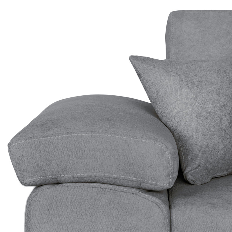 Corner sofa-bed reversible Comy pakoworld fabric gray 286x160x75-90cm