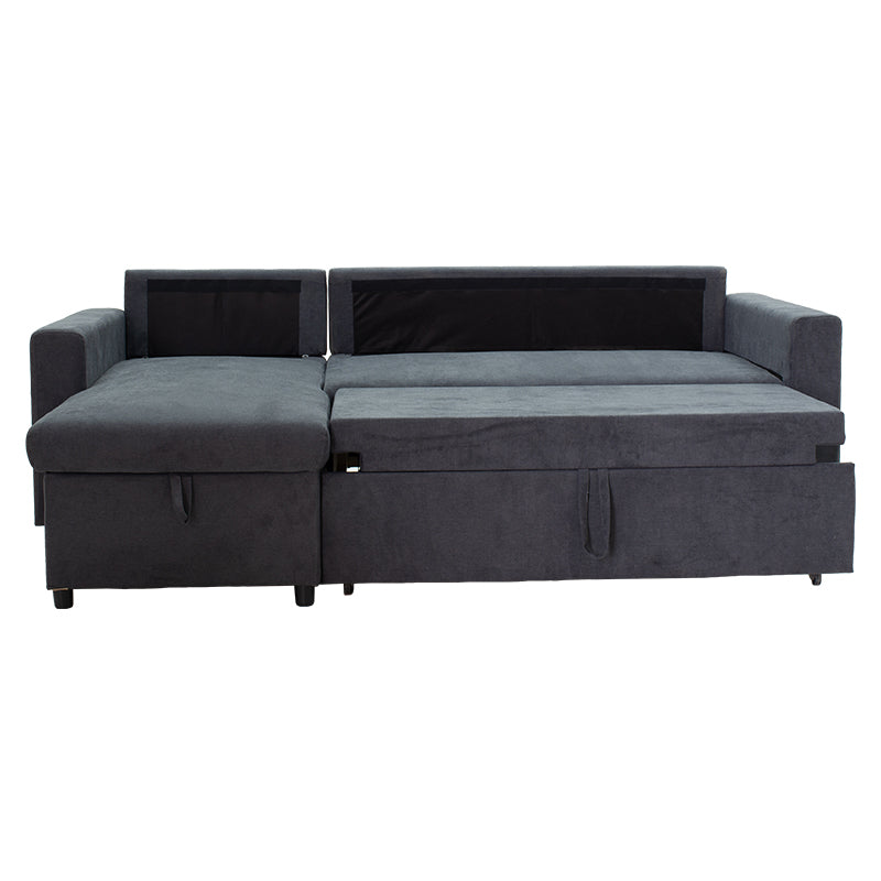 Corner sofa-bed reversible Lilian pakoworld fabric anthracite 225x148x81cm