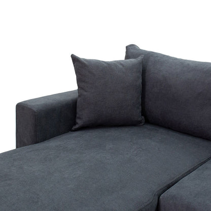 Corner sofa-bed reversible Lilian pakoworld fabric anthracite 225x148x81cm