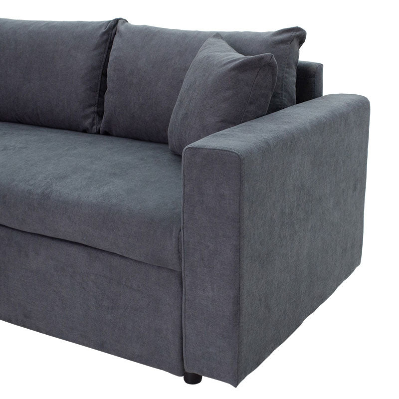 Corner sofa-bed reversible Lilian pakoworld fabric anthracite 225x148x81cm