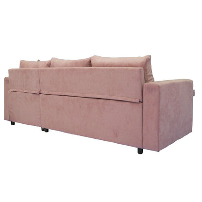 Corner sofa-bed reversible Lilian pakoworld fabric rotten apple 225x148x81cm