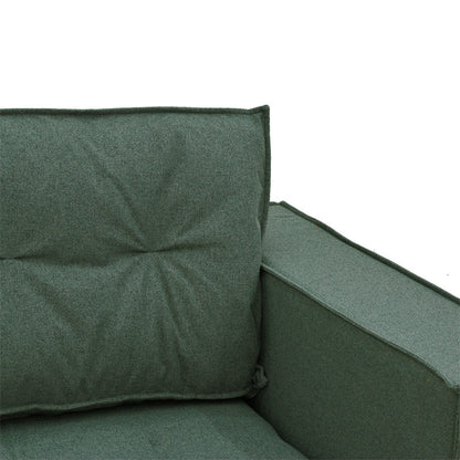 Corner reversible sofa Mirabel pakoworld green fabric-natural wood 250x184x100cm