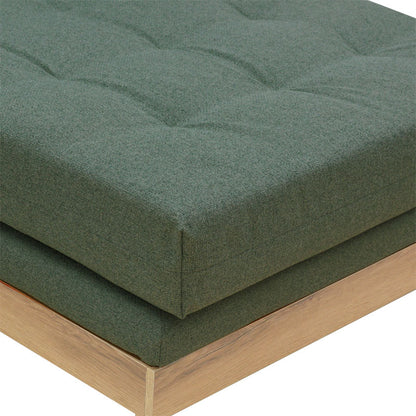 Corner reversible sofa Mirabel pakoworld green fabric-natural wood 250x184x100cm