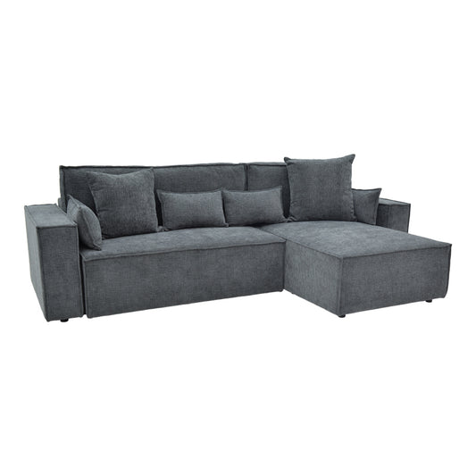 Corner reversible sofa-bed Kerbian  pakoworld dark grey color fabric 273x162x92cm