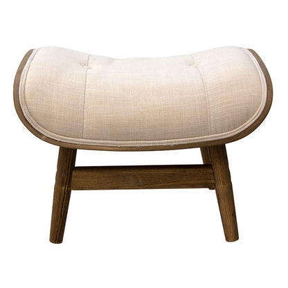 Relax stool Mirto pakoworld solid wood walnut-fabric ivory 63x50x46cm