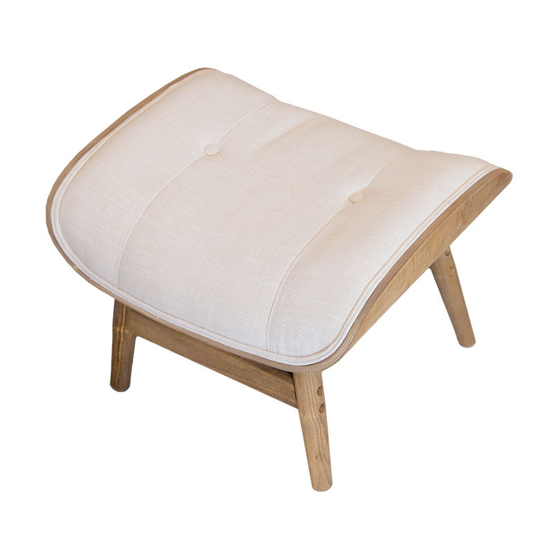 Relax stool Mirto pakoworld solid wood walnut-fabric ivory 63x50x46cm