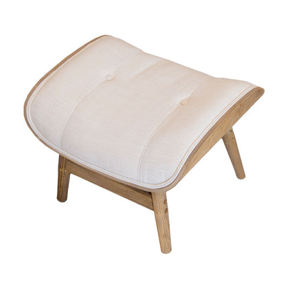 Relax stool Mirto pakoworld solid wood walnut-fabric ivory 63x50x46cm