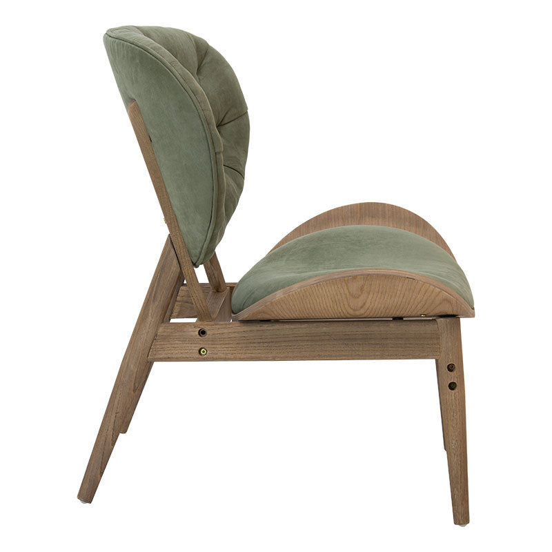 Relax armchair Udalle pakoworld solid wood walnut-green velvet 77x70x82cm