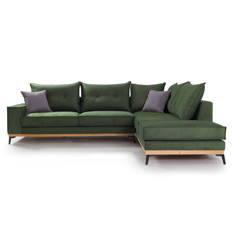 Corner sofa Luxury II pakoworld left corner cypress-carbon fabric 290x235x95cm