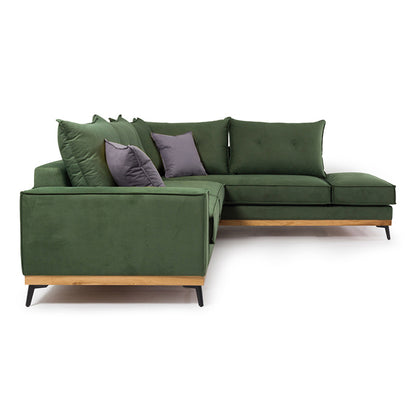 Corner sofa Luxury II pakoworld left corner cypress-carbon fabric 290x235x95cm