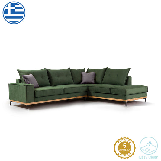 Corner sofa Luxury II pakoworld left corner cypress-carbon fabric 290x235x95cm