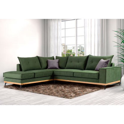 Corner sofa Luxury II pakoworld right corner cypress-carbon fabric 290x235x95cm