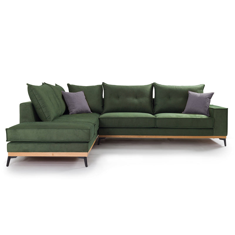 Corner sofa Luxury II pakoworld right corner cypress-carbon fabric 290x235x95cm