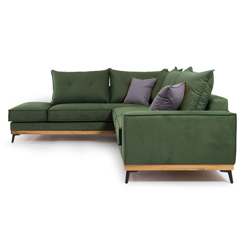 Corner sofa Luxury II pakoworld right corner cypress-carbon fabric 290x235x95cm