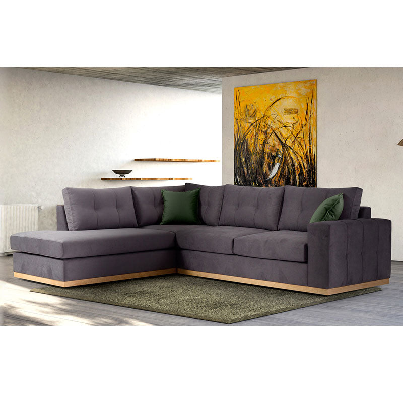 Corner sofa Boston pakoworld right corner anthracite-cypress fabric 280x225x90cm