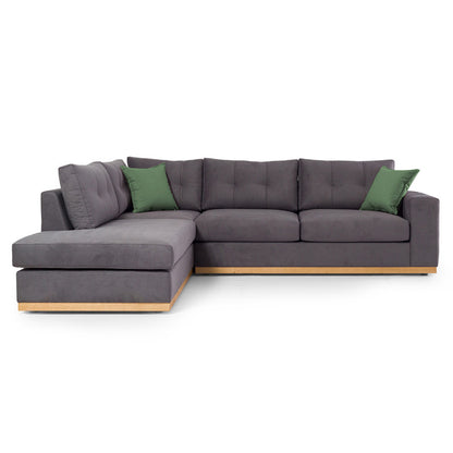 Corner sofa Boston pakoworld right corner anthracite-cypress fabric 280x225x90cm