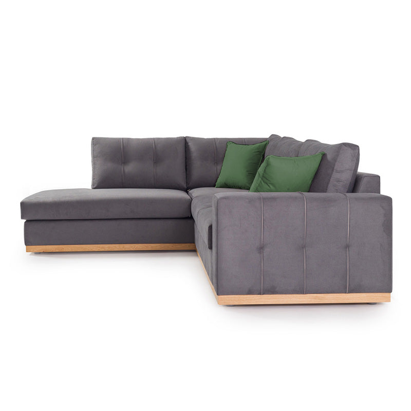 Corner sofa Boston pakoworld right corner anthracite-cypress fabric 280x225x90cm