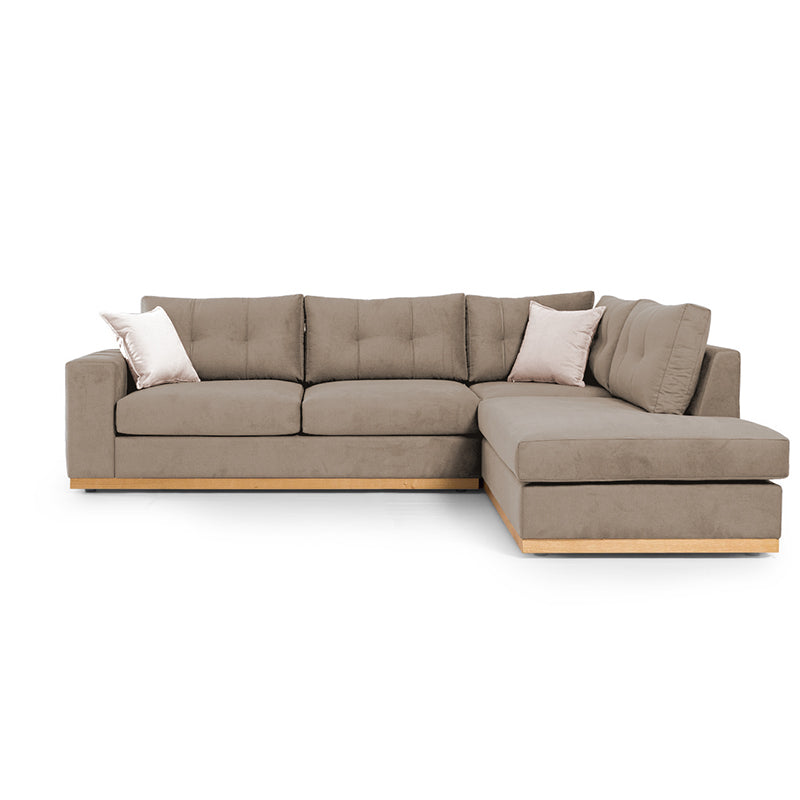 Corner sofa Boston pakoworld left corner fabric mocha-cream 280x225x90cm