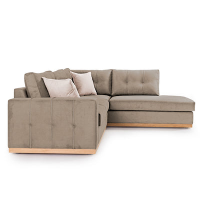 Corner sofa Boston pakoworld left corner fabric mocha-cream 280x225x90cm