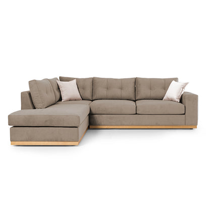 Corner sofa Boston pakoworld right corner fabric mocha-cream 280x225x90cm