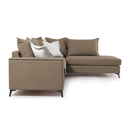 Corner sofa Boston pakoworld left corner fabric mocha-cream 290x235x95cm