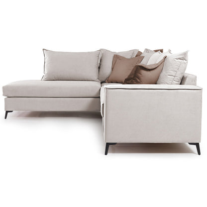 Corner sofa Boston pakoworld right corner fabric cream-mocha 290x235x95cm