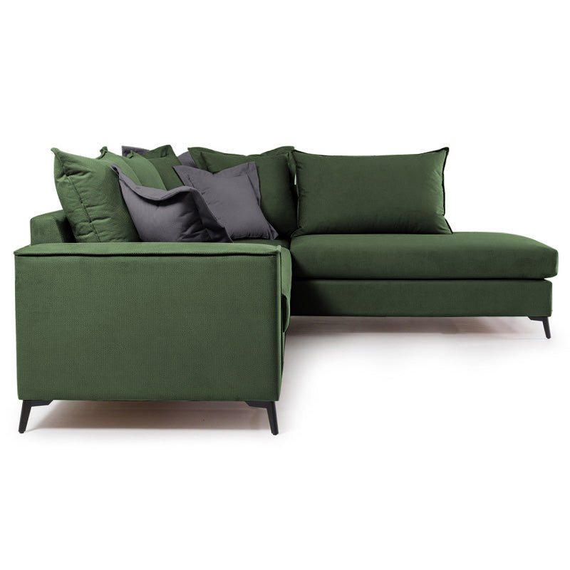 Corner sofa Boston pakoworld left corner fabric dark green-dark grey 290x235x95cm