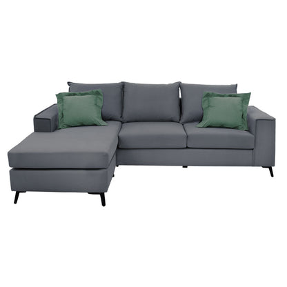 Corner sofa Fabulous pakoworld reversible charcoal-cypress fabric 240x165x95cm