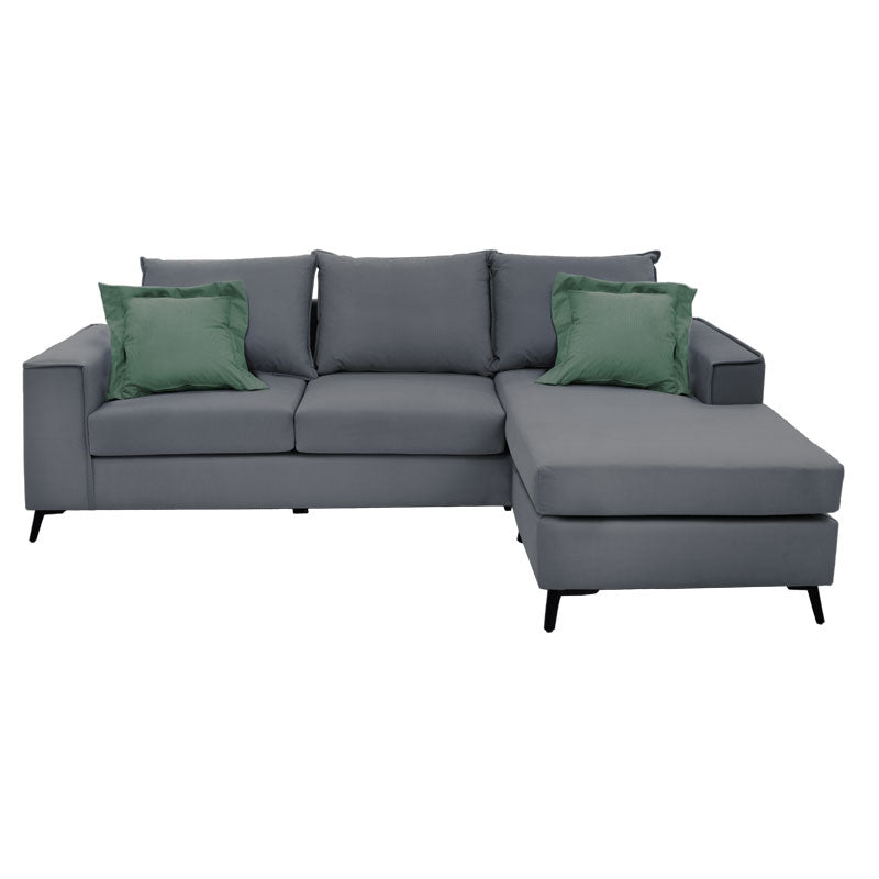 Corner sofa Fabulous pakoworld reversible charcoal-cypress fabric 240x165x95cm