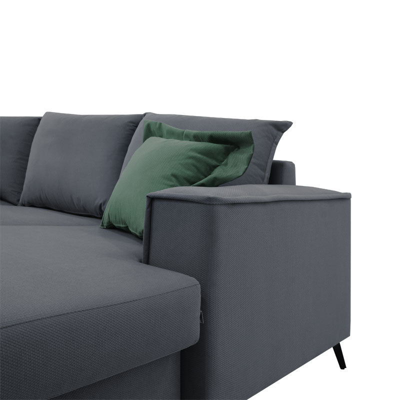 Corner sofa Fabulous pakoworld reversible charcoal-cypress fabric 240x165x95cm