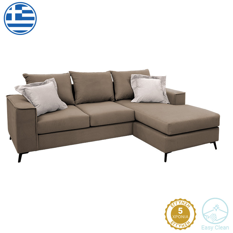 Corner sofa Fabulous pakoworld reversible fabric mocha-cream240x165x95cm