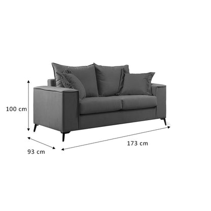 2 seater Verona sofa anthracite - cypress cushions 173x93x100cm