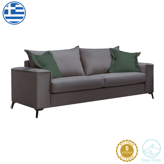 3 seater Verona sofa anthracite - cypress cushions 225x93x100cm